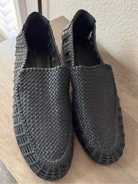 Rag & Bone Black Woven Leather Loafers Flats NWOB Size 39 US 9 Academia